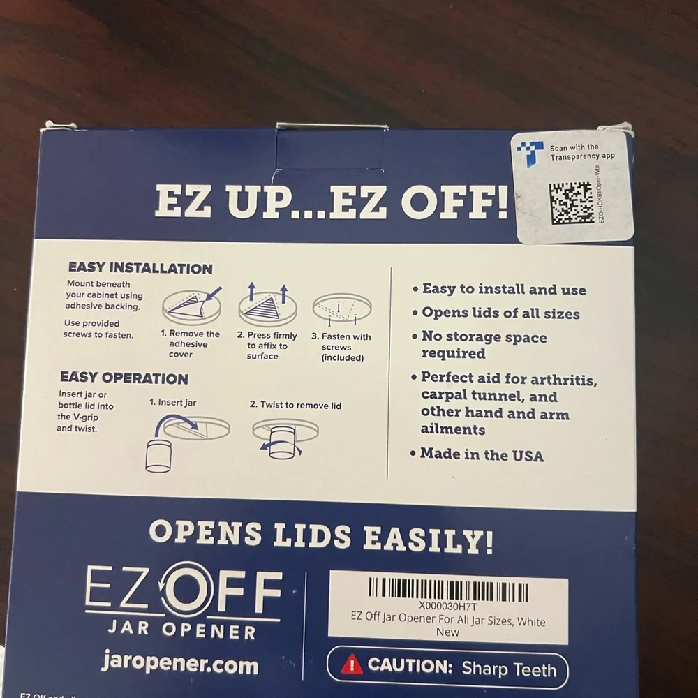 EZ Off Jar Opener - White -